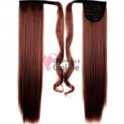 Extensie de par coada cu clema si arici dreapta de 55 cm cod SI6633 Castaniu Mediu